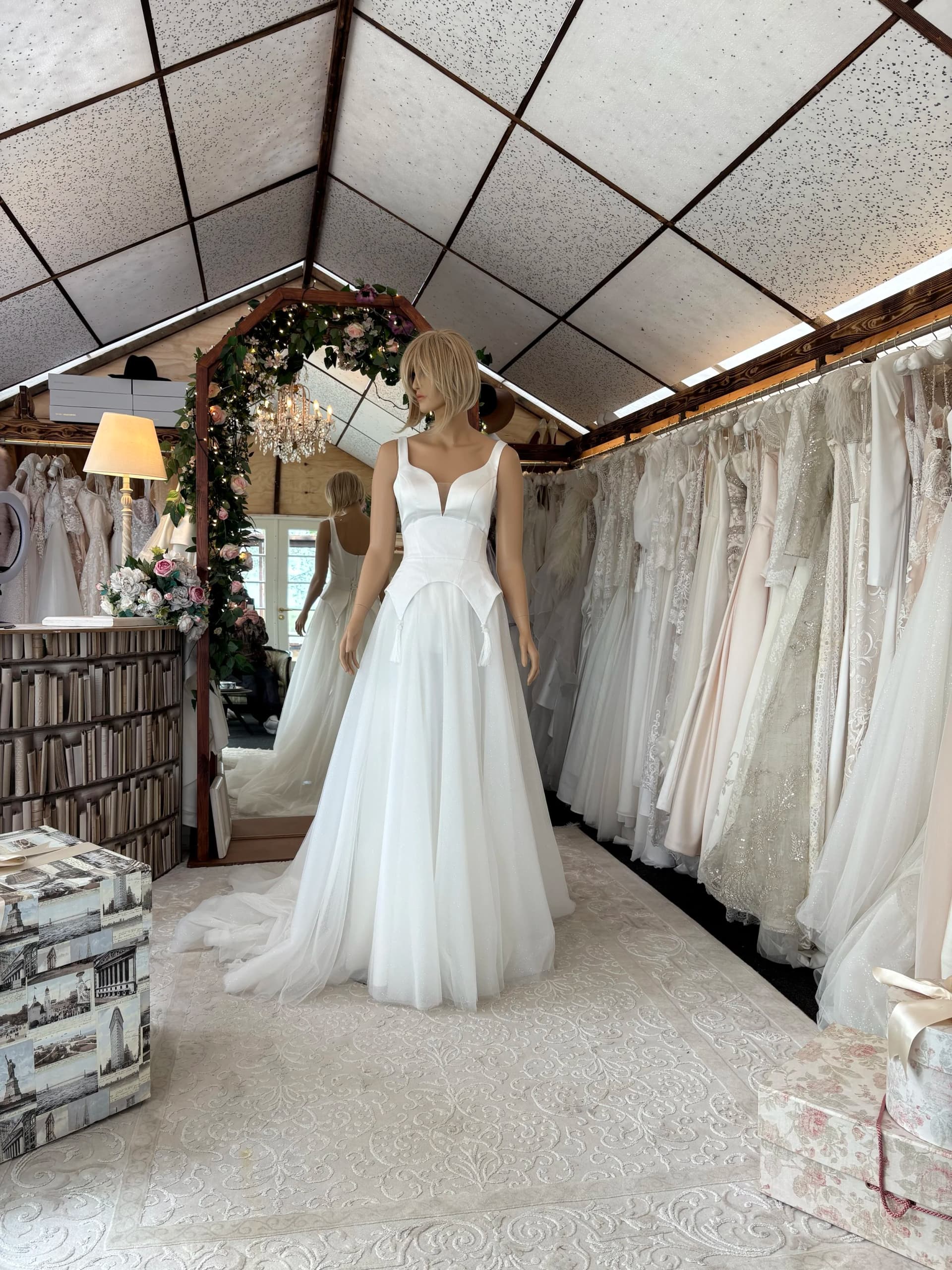 Vera – Preloved 2-delt brudekjole str. 36 - billede 4